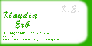 klaudia erb business card